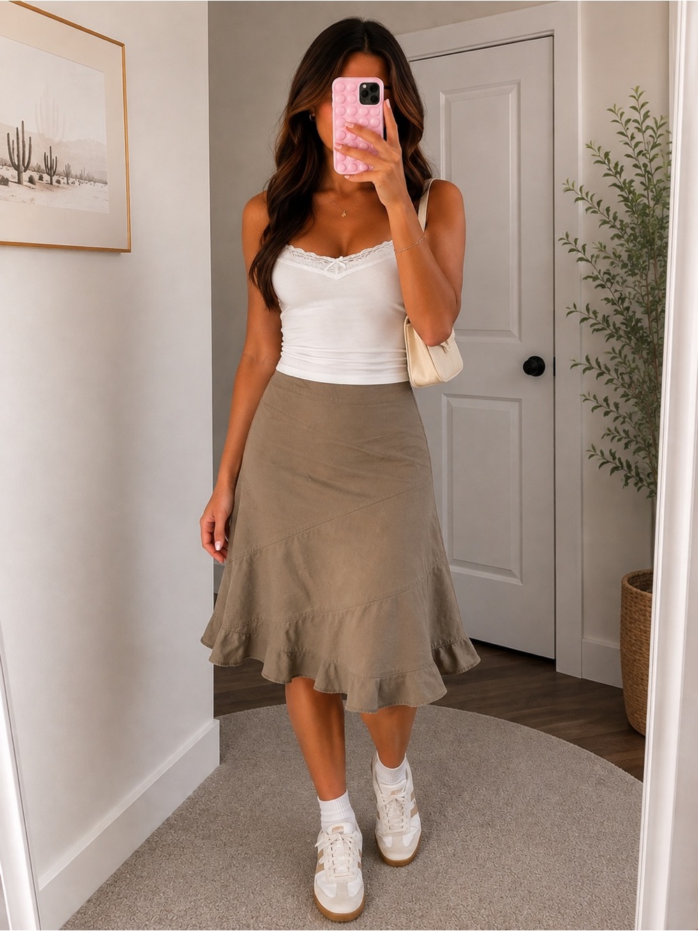 Y2K DKNY Jean Khaki Skirt